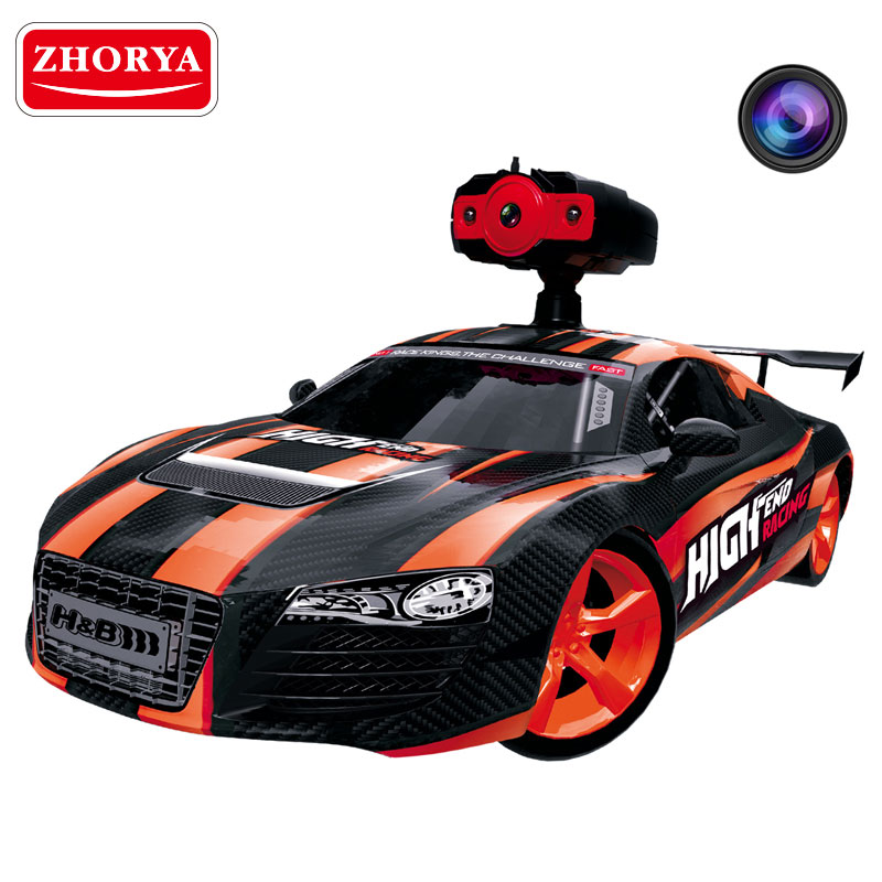 Zhorya 2.4G 1:10 remote control cars for boys with camera four-way car / blue, orange